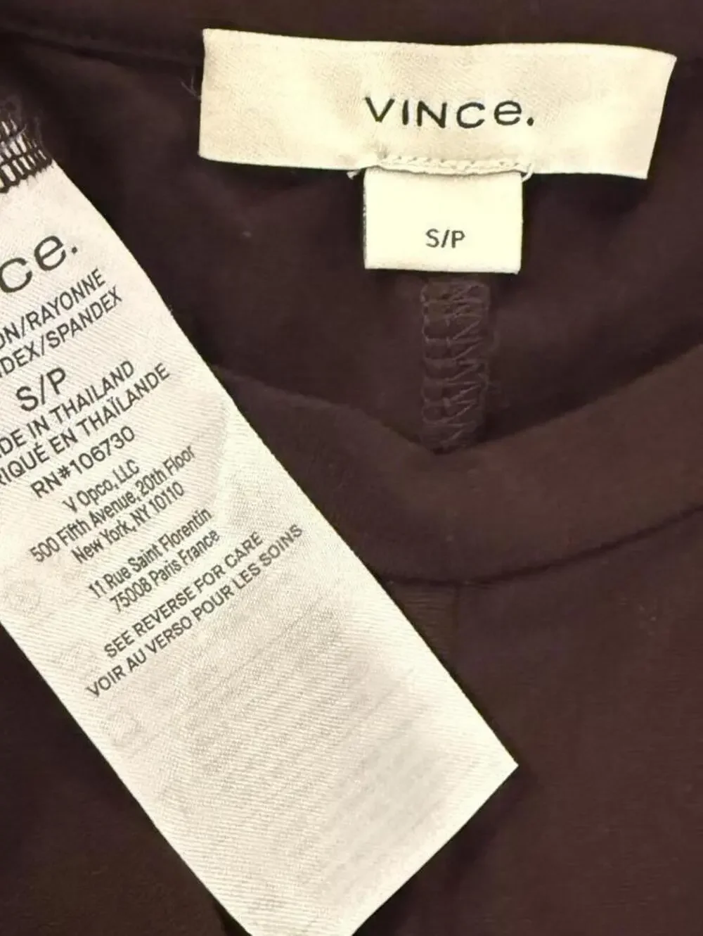Vince Long Sleeve Ruched Burgandy Midi Dress - Picture 3 of 11